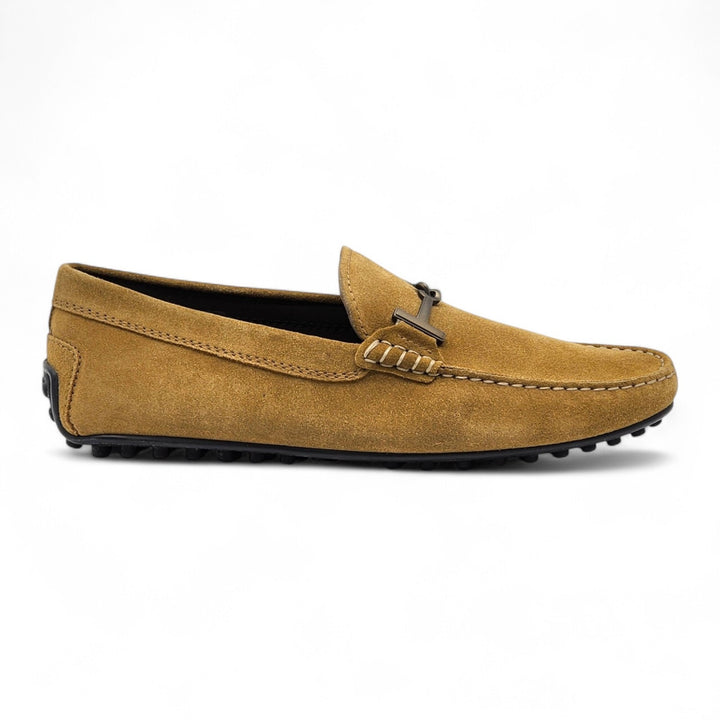 Tod's Gommino Driving Suede Brown Loafers Gunmetal Bit UK 7.5 US 9