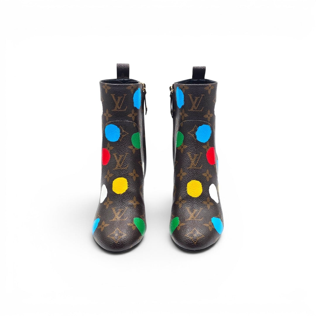 Louis Vuitton x Yayoi Kusama Monogram Dots Coated Ankle Boots EU 35 US 5 - NWB