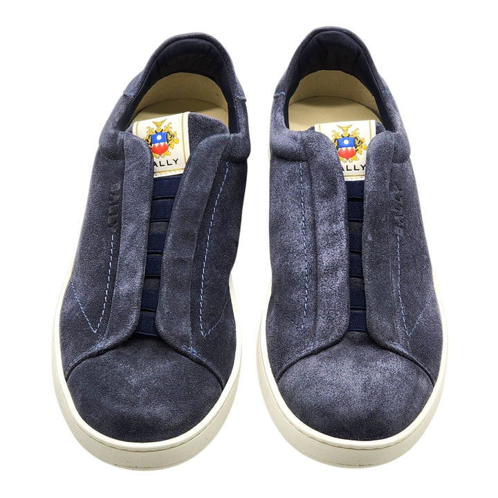 Bally Crest Romy Suede Slip-On Sneakers Navy Blue