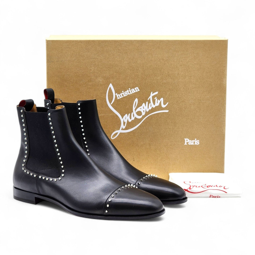 Christian Louboutin Chelsea Cloo Spike Boots Black EU 45.5 US 12.5