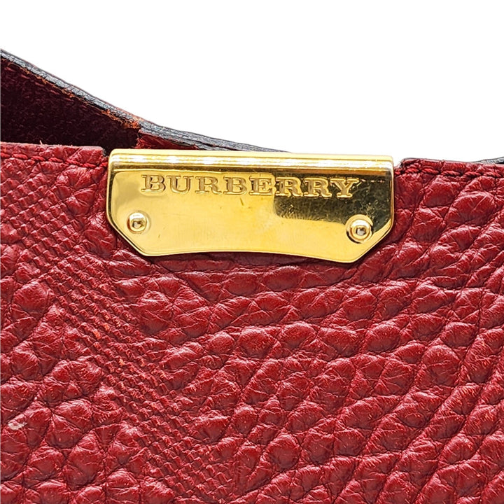 Burberry Canterbury Leather Shoulder Bag Tote in red