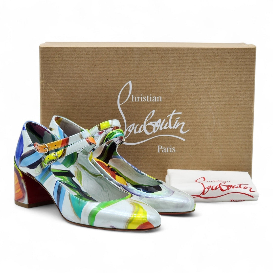 Christian Louboutin Miss Jane Leather Pumps Multicolor EU 37.5 US 7