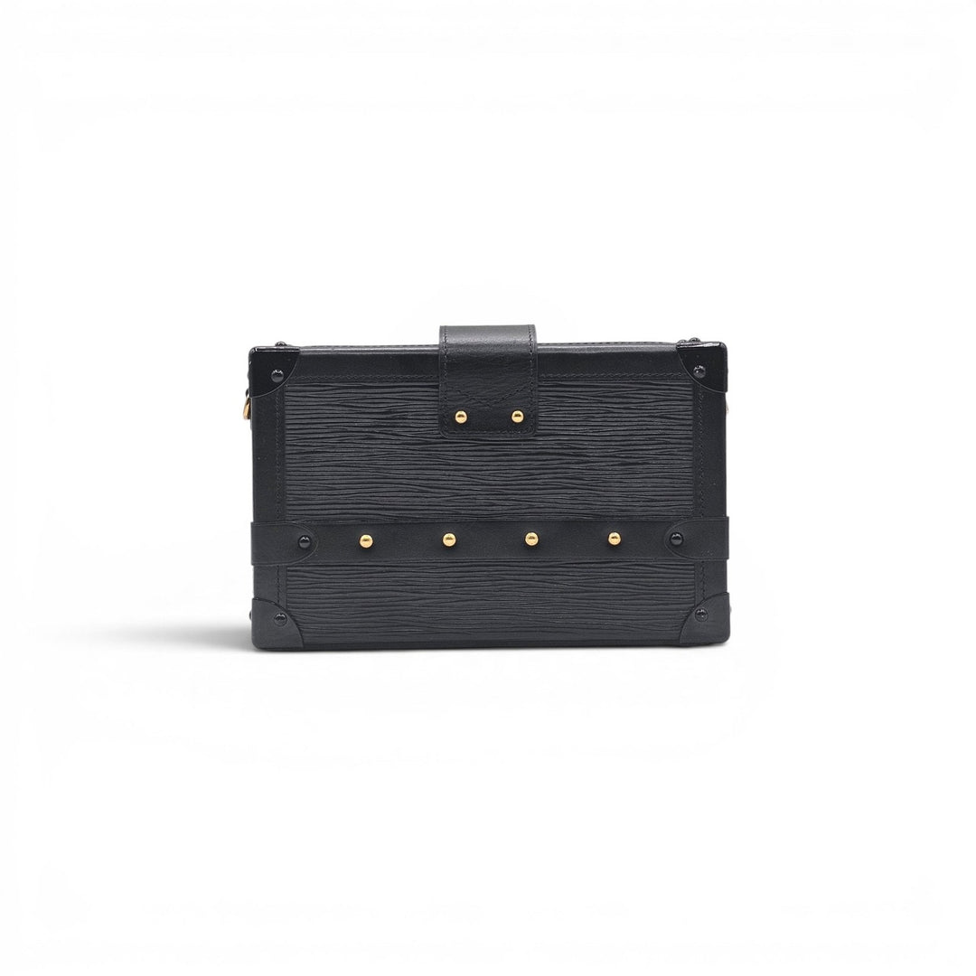 Louis Vuitton Epi Petite Malle Trunk Clutch Shoulder Bag Black