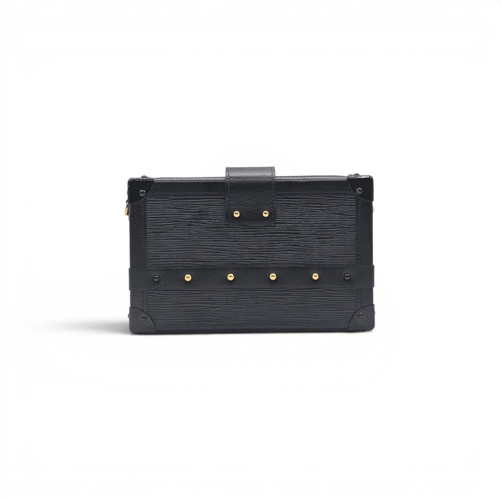 Louis Vuitton Epi Petite Malle Trunk Clutch Shoulder Bag Black
