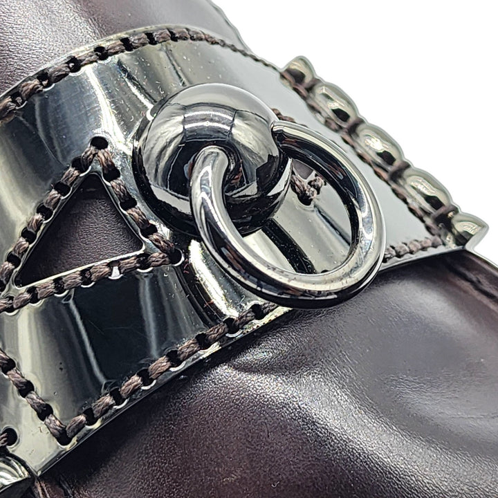 Christian Louboutin Leather Loafers with metal ornament Brown EU 42.5 US 9.5 NWB