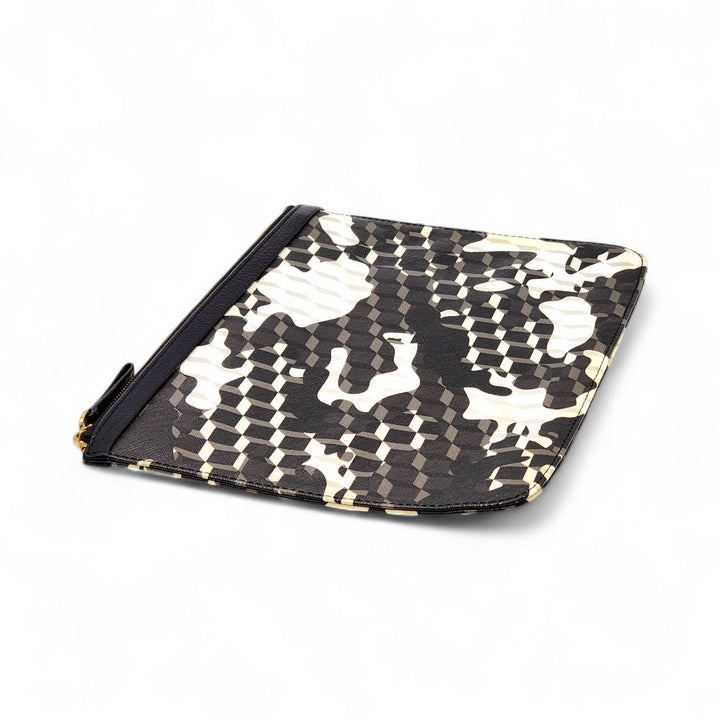 Pierre Hardy Camouflage Geometric Print Pouch in Black White - Mint Condition