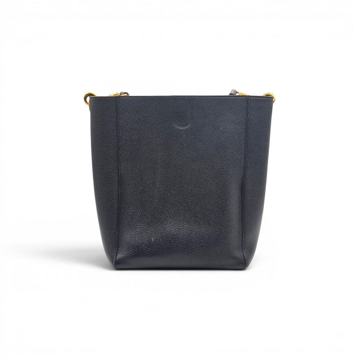 Celine Small Sangle in Black Grained Leather