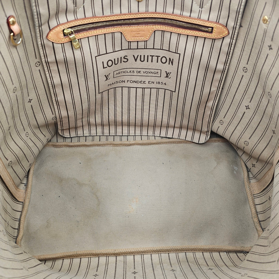 Louis Vuitton Neverfull MM Monogram Canvas Tote Bag Brown - Preowned