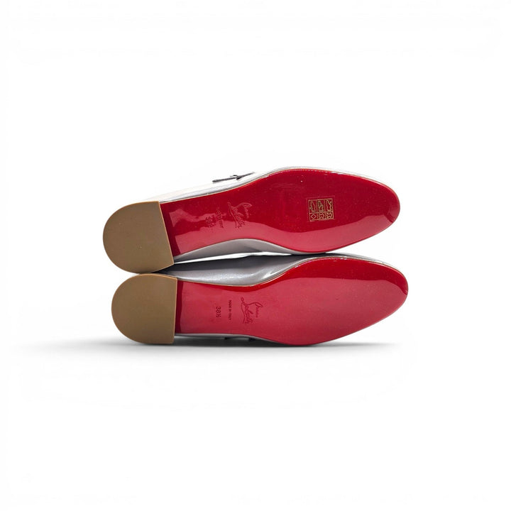 Christian Louboutin Sweet Jane Patent Leather Flats Gray EU 38.5 US 8.5 NWB