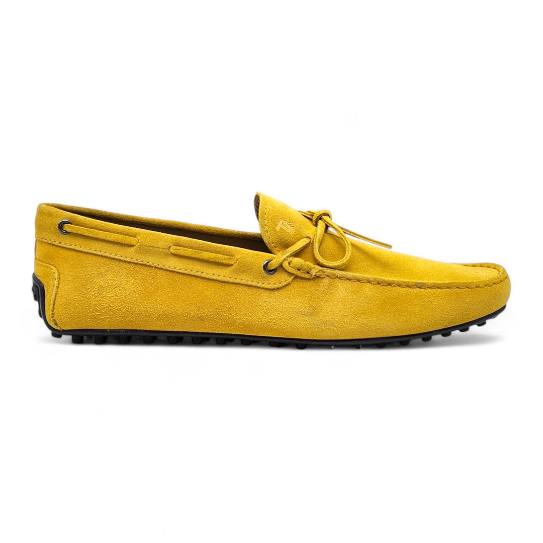 Tod's City Gommino Driving Men's Suede Loafers Yellow UK 11 US 12.5