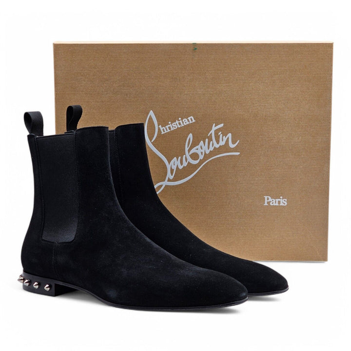 Christian Louboutin So Roadie Flat Suede Boots Black EU 41 US 8