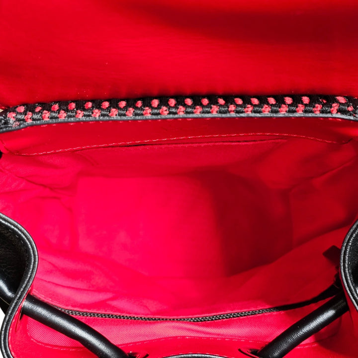 Christian Louboutin Explorafunk Black Calf Leather Studded Backpack Silver Spike