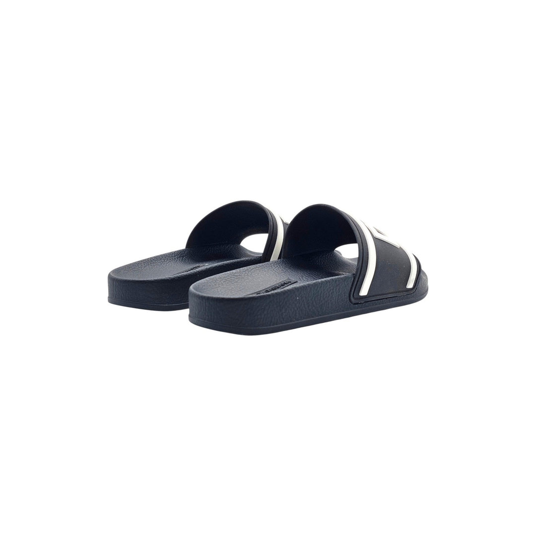 Dolce & Gabbana Logo Men's Rubber Slide Sandals Black White EU 39 US 9 - NWOB