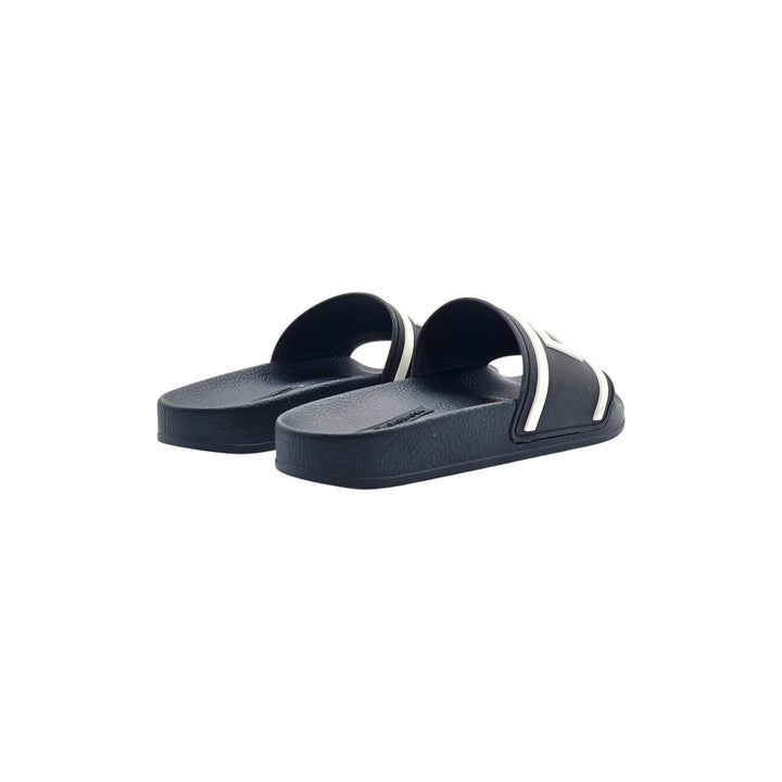Dolce & Gabbana Logo Men's Rubber Slide Sandals Black White EU 39 US 9 - NWOB