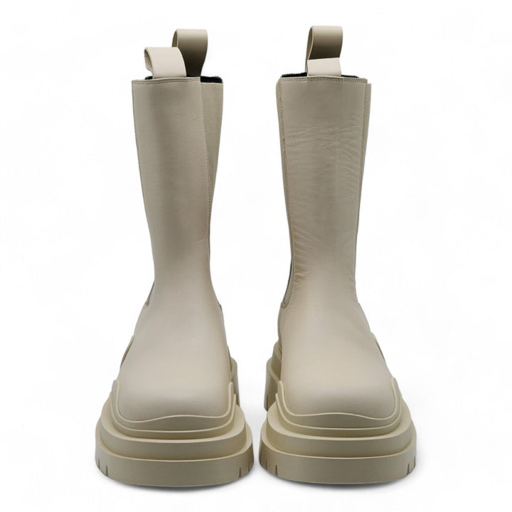 Bottega Veneta Tire Chelsea Boots Leather Sea Salt Ivory EU 36 US 6