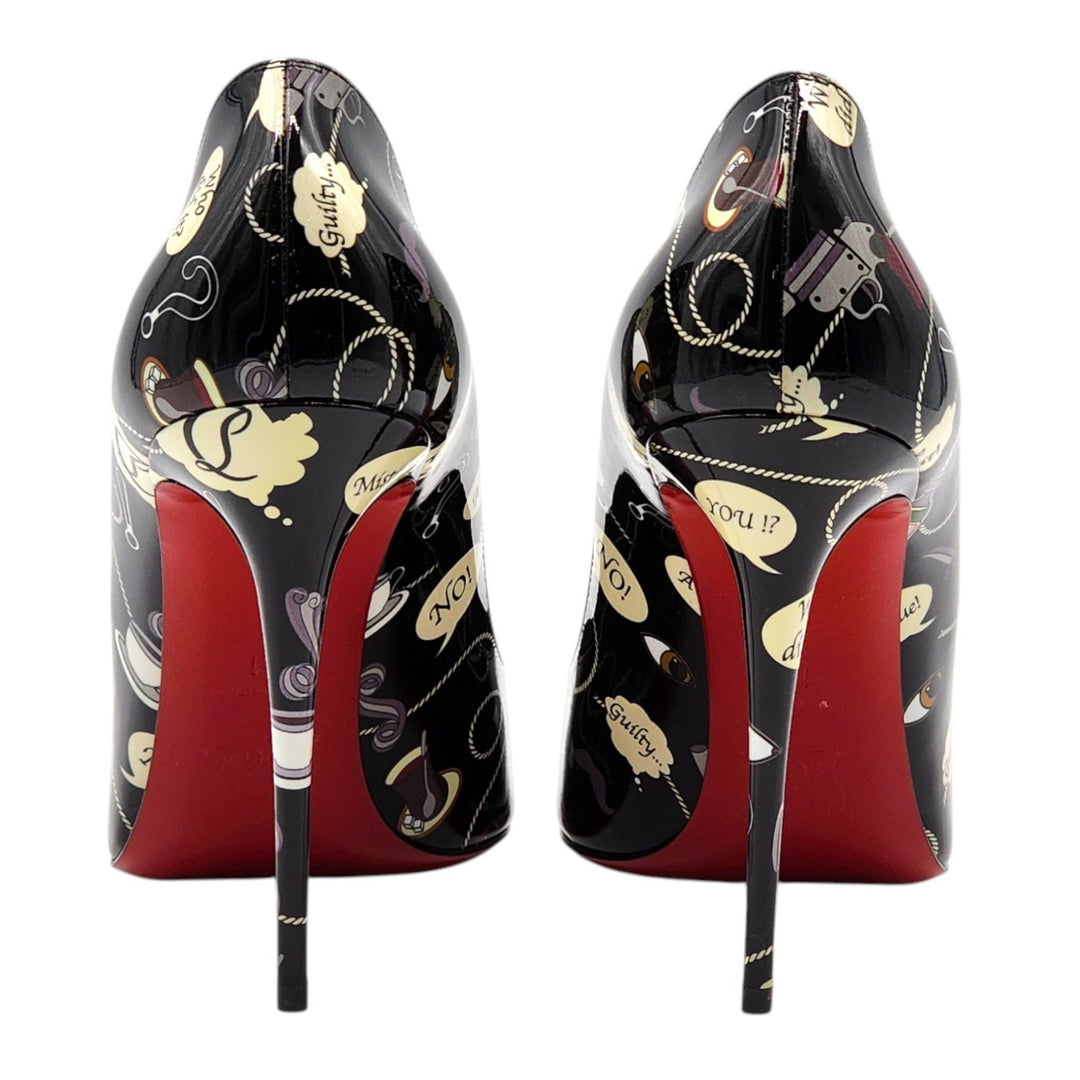 Christian Louboutin Hot Chick Leather Pumps Comicbook Black EU 41 US 10.5