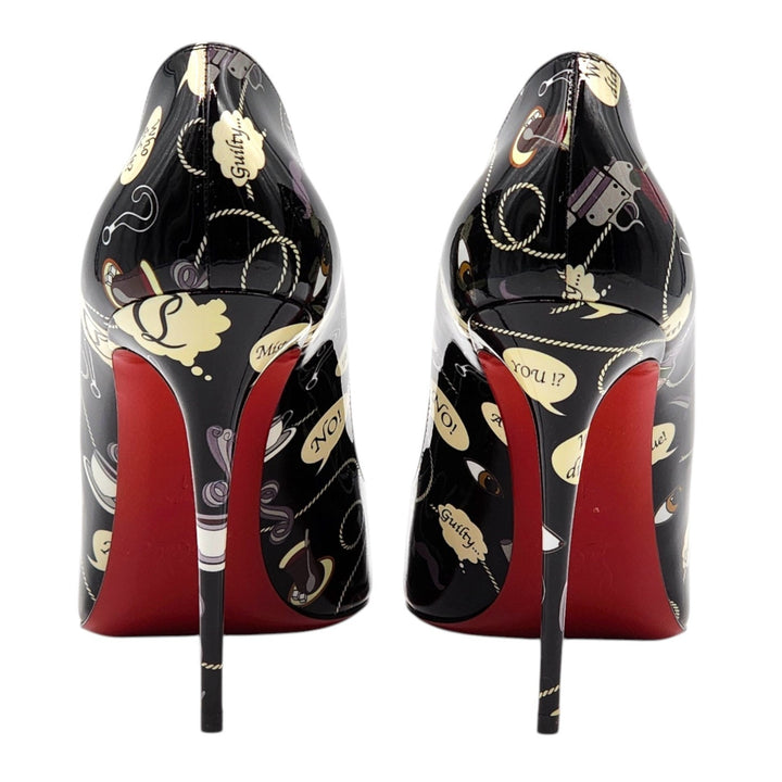 Christian Louboutin Hot Chick Leather Pumps Comicbook Black EU 41 US 10.5