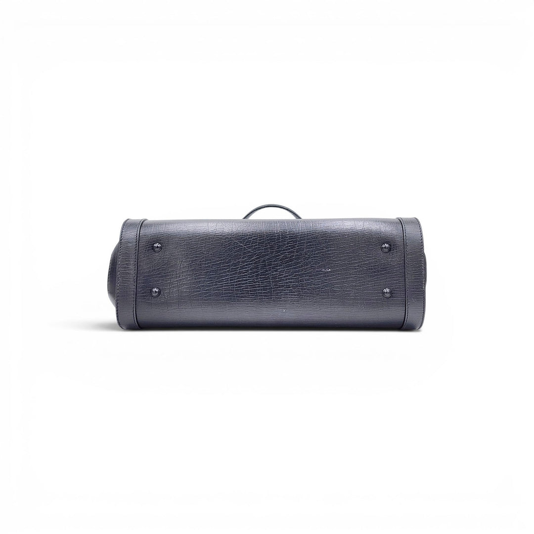 Gucci Bamboo Bullet Shoulder Bag 111715 1705 Black Leather Excellent