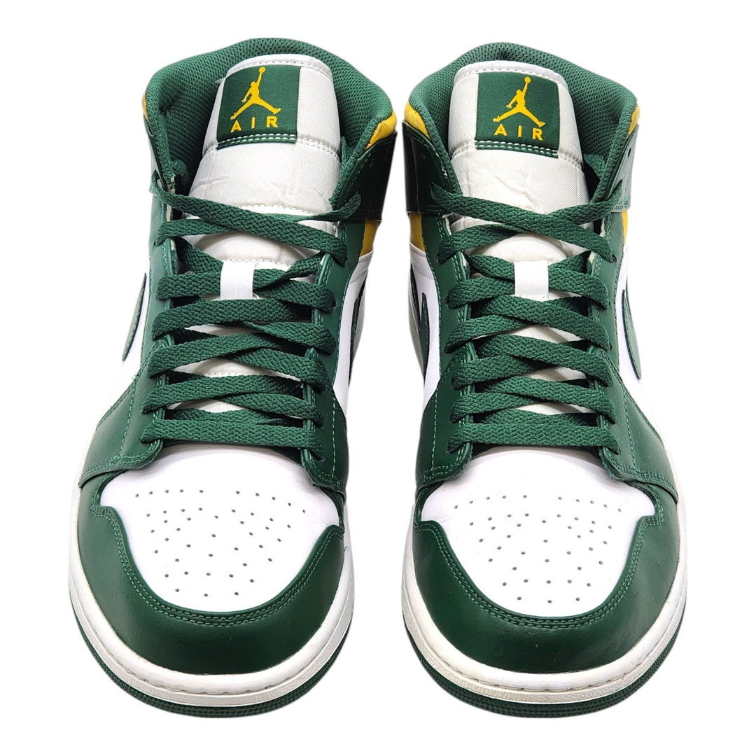 Nike Air Jordan 1 Mid 554724-371 Leather Sneakers Noble Green US 11