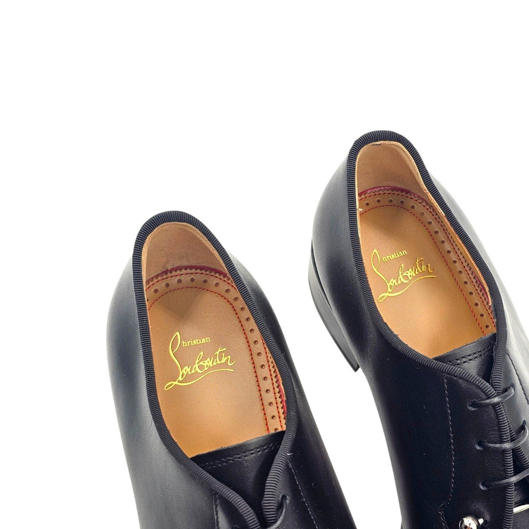 Christian Louboutin Chambeliss Leather Derby Shoes Black EU 42.5 US 9.5 $1350