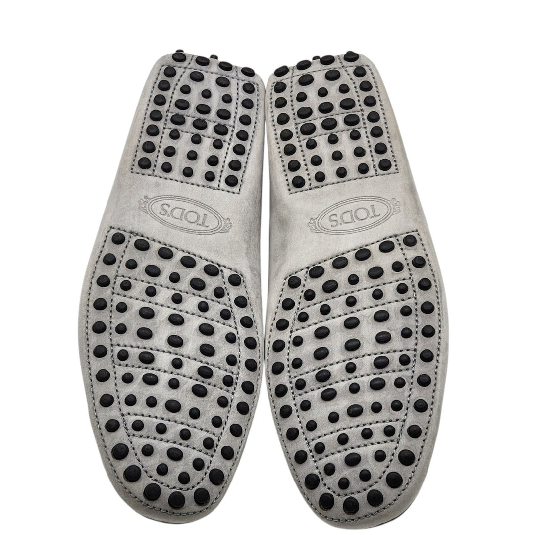 Tod's City Gommino Driving Penny Leather Loafers Gray UK 6 US 7.5