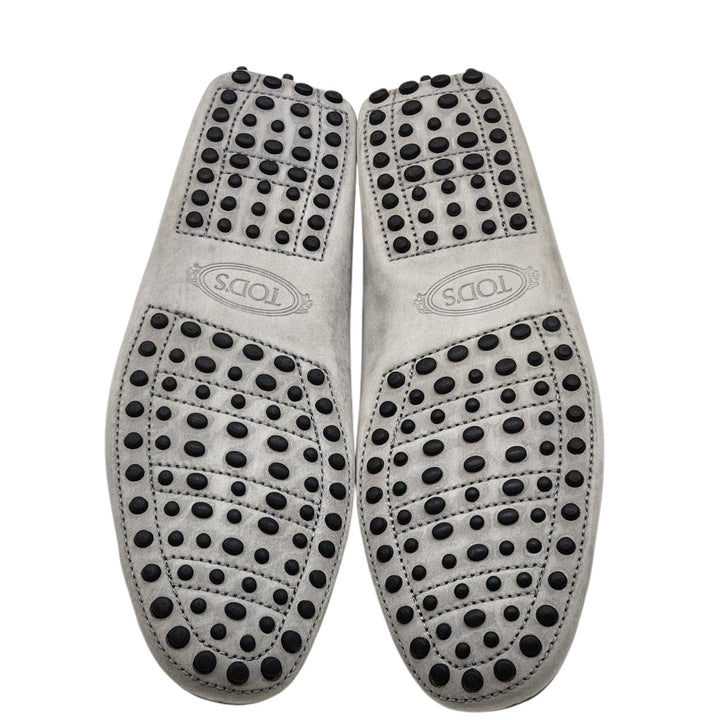 Tod's City Gommino Driving Penny Leather Loafers Gray UK 6 US 7.5