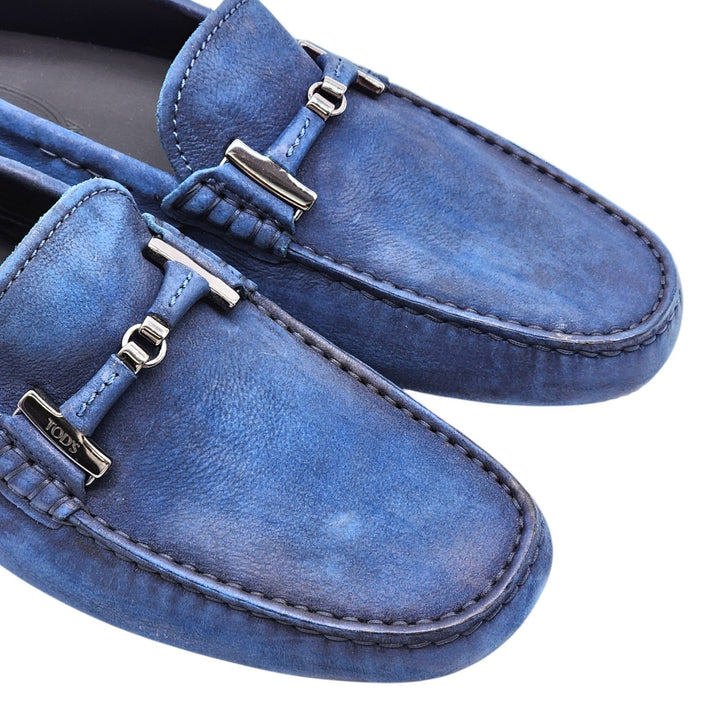 Tod's Gommino Driving Suede Men's Loafers Blue UK 7 US 8.5