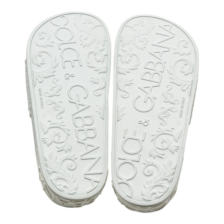 Dolce & Gabbana DG Logo Beachwear Women's Rubber Slides in White EU 36 US 6 NWB