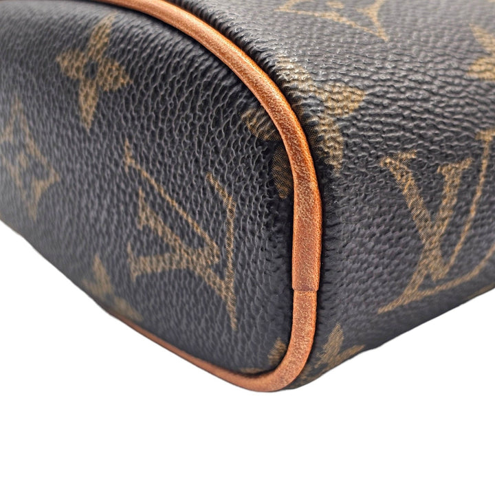 Louis Vuitton Monogram Sonatine Canvas Shoulder Bag Handbag Brown