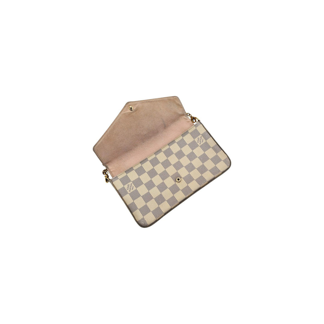 Louis Vuitton Damier Azur Pochette Félicie Chain Shoulder Crossbody Bag