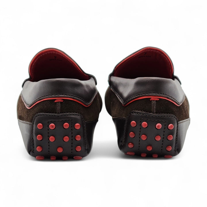 Tod’s for Ferrari Leather Gommino Driving Loafers Brown UK 7 US 8