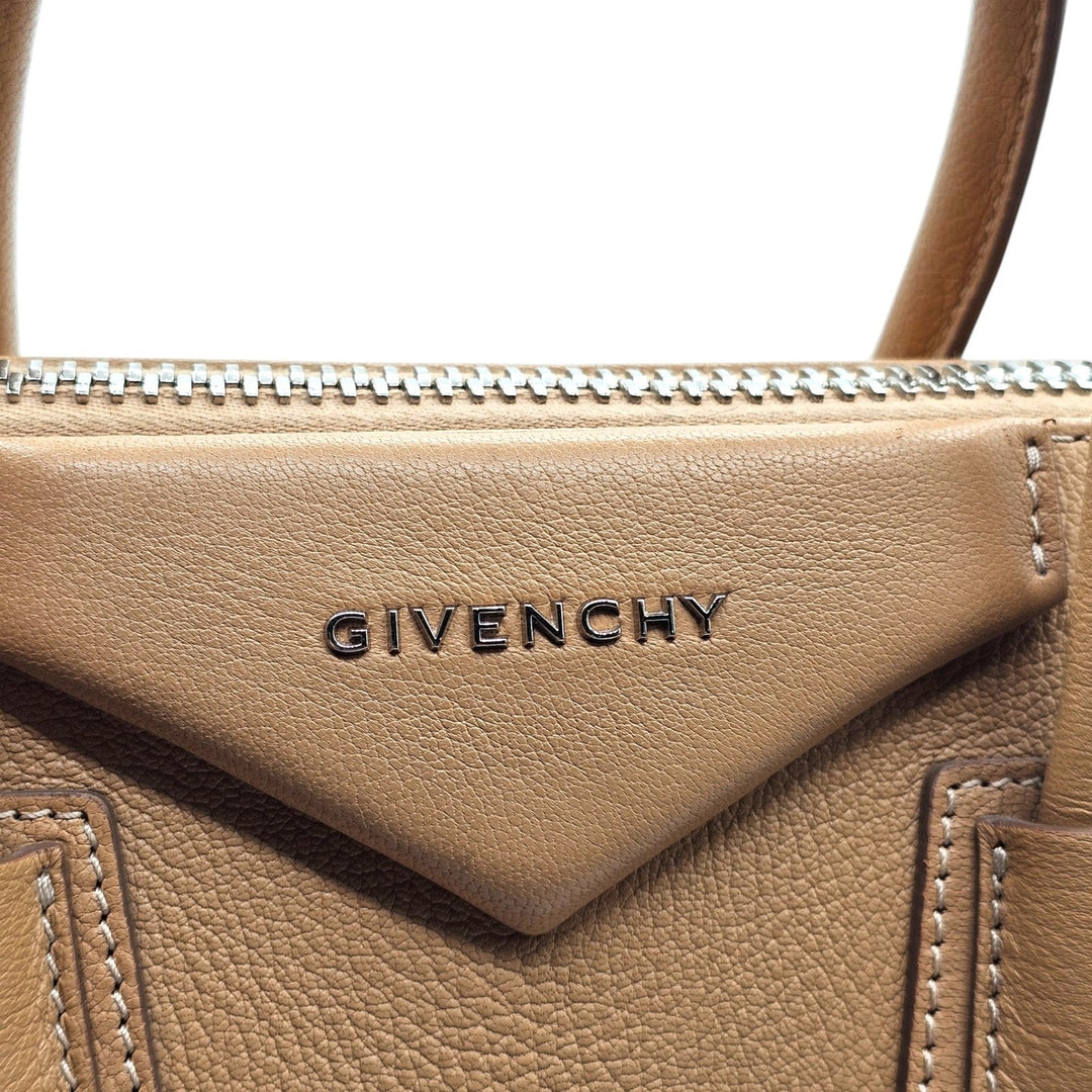 Givenchy Antigona Small Sugar Goatskin Leather Satchel Bag Brown