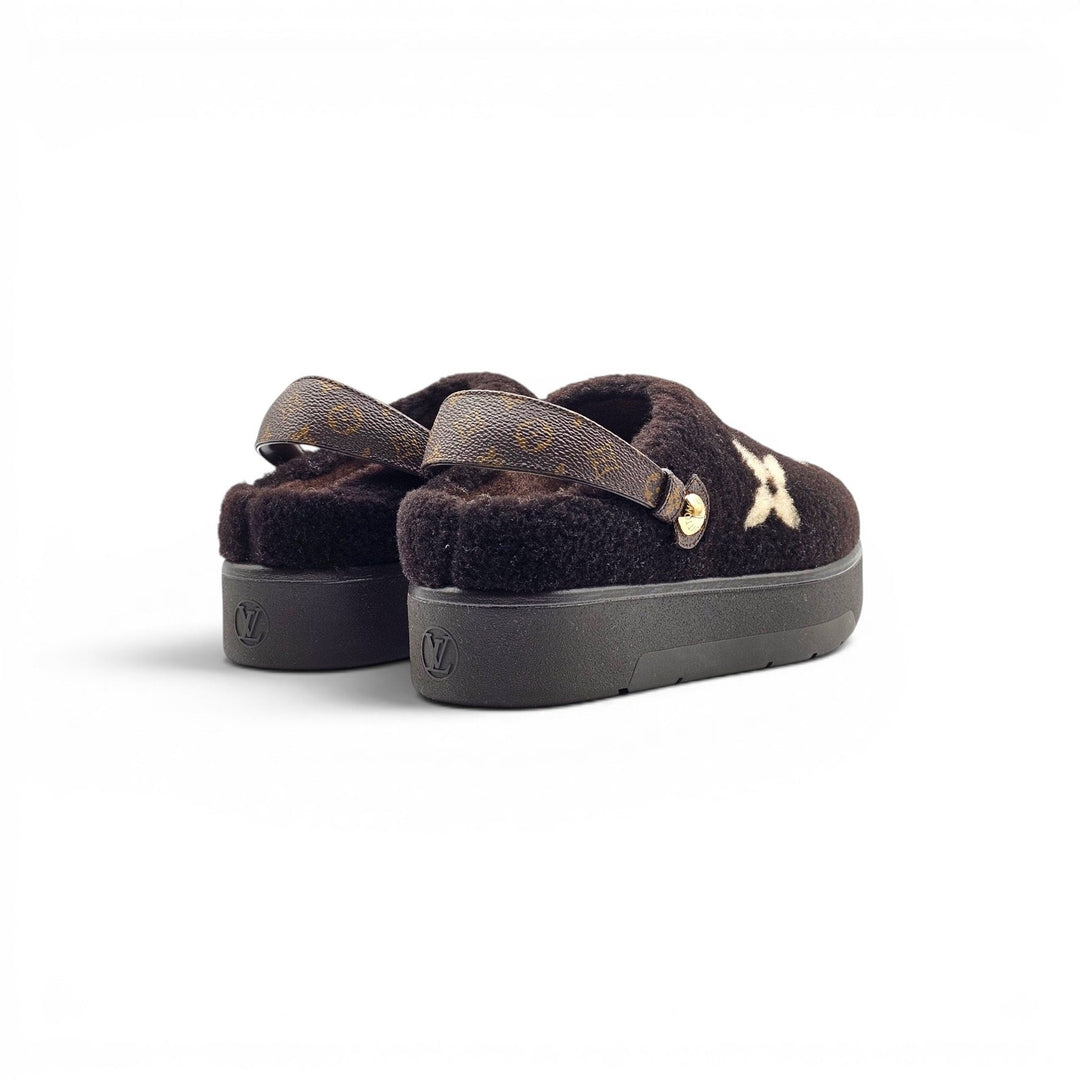 Louis Vuitton Aspen Platform Closed Mule Clogs Shearling 1AITGR EU 38 US 8 $1710