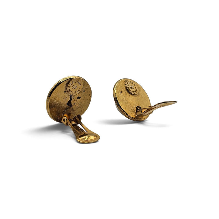 Celine 92 Arc de Triomphe Pearl Clip On Earrings Gold OS Vintage