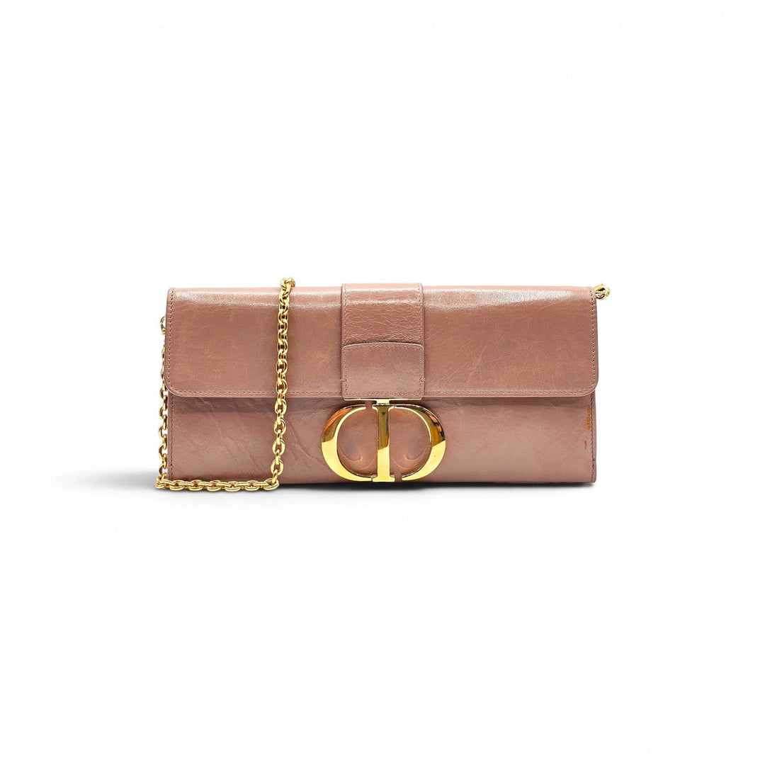 Christian Dior 30 Montaigne Leather Pouch Clutch Bag in Mauve Pink