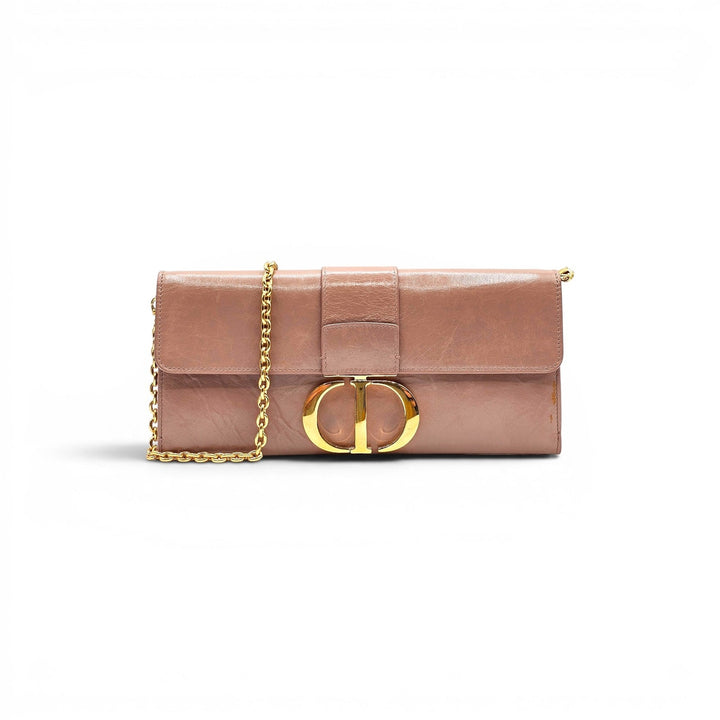 Christian Dior 30 Montaigne Leather Pouch Clutch Bag in Mauve Pink