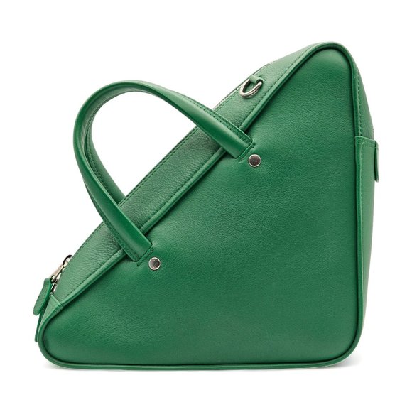 Balenciaga Triangle Leather Bag Green with 2 straps