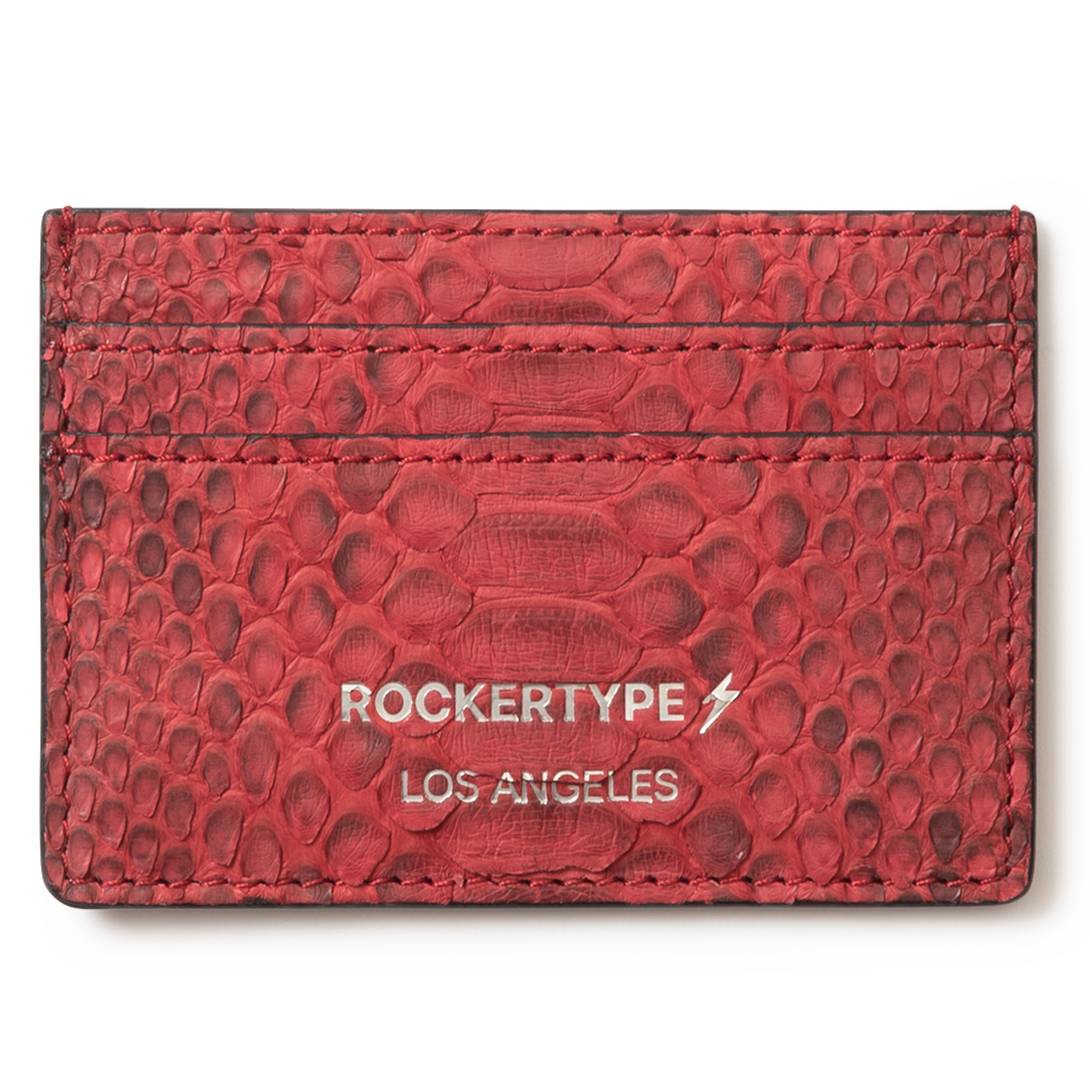 Rockertype Python Skin Cardholder - Red