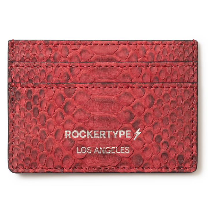 Rockertype Python Skin Cardholder - Red