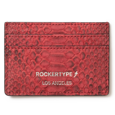 Rockertype Python Skin Cardholder - Red