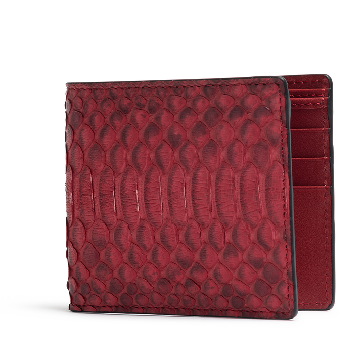 ROCKERTYPE Python Skin Bifold Wallet - Red