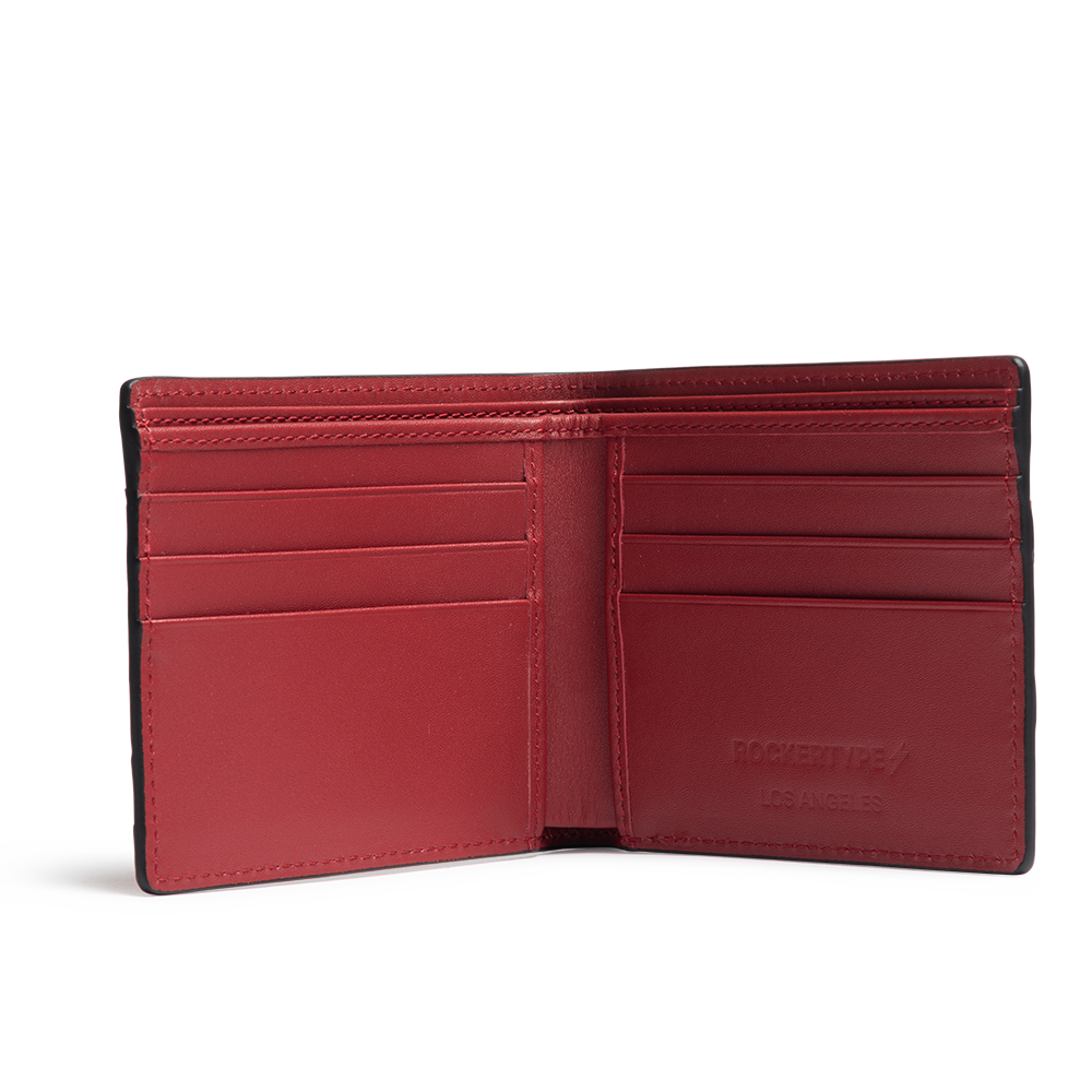 ROCKERTYPE Python Skin Bifold Wallet - Red