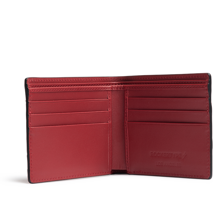 ROCKERTYPE Python Skin Bifold Wallet - Red
