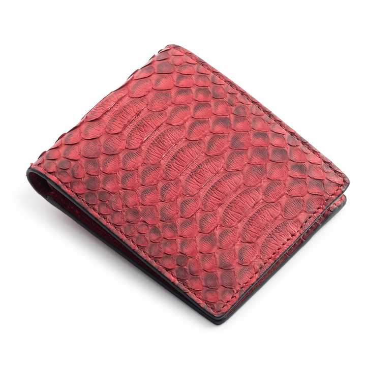 ROCKERTYPE Python Skin Bifold Wallet - Red