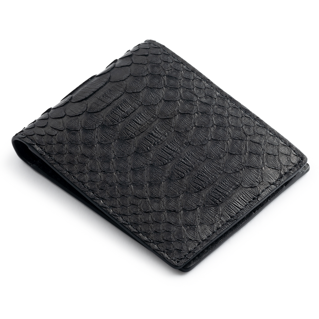 ROCKERTYPE Python Skin Bifold Wallet - Black