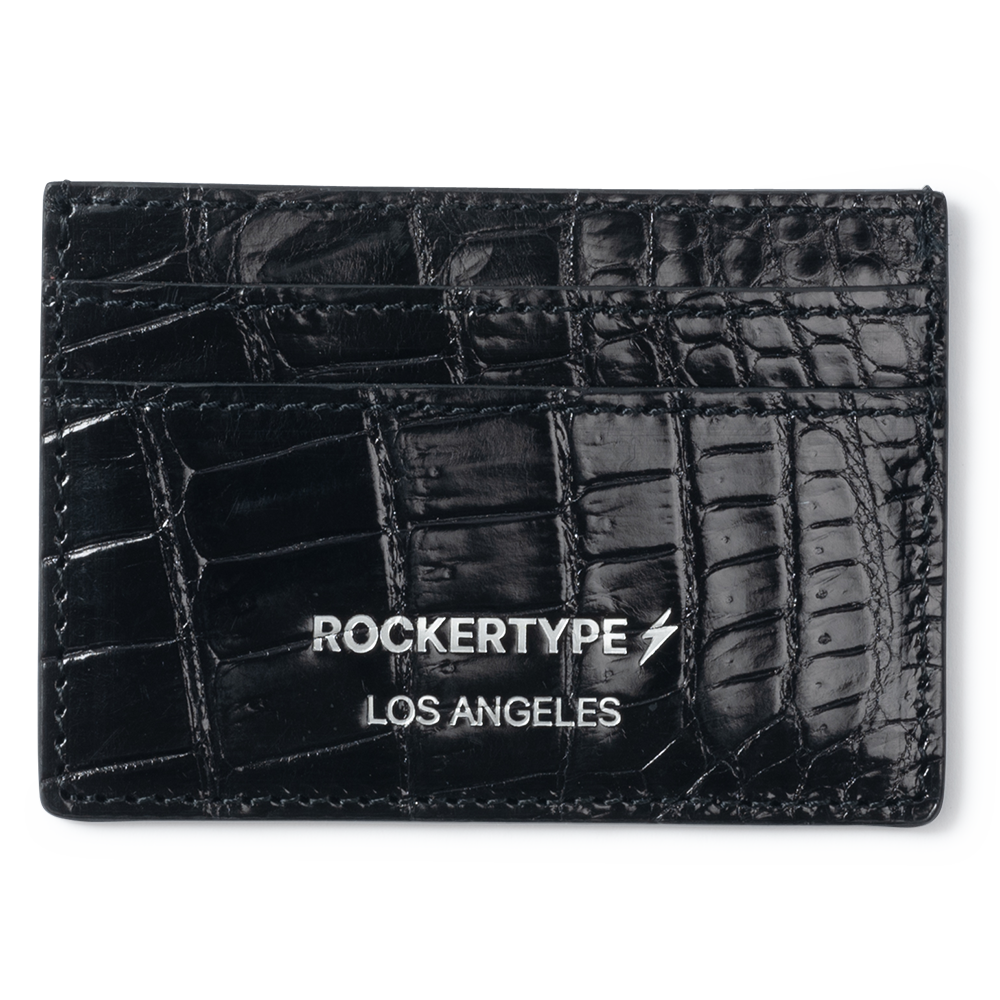 ROCKERTYPE Crocodile Cardholder - Black