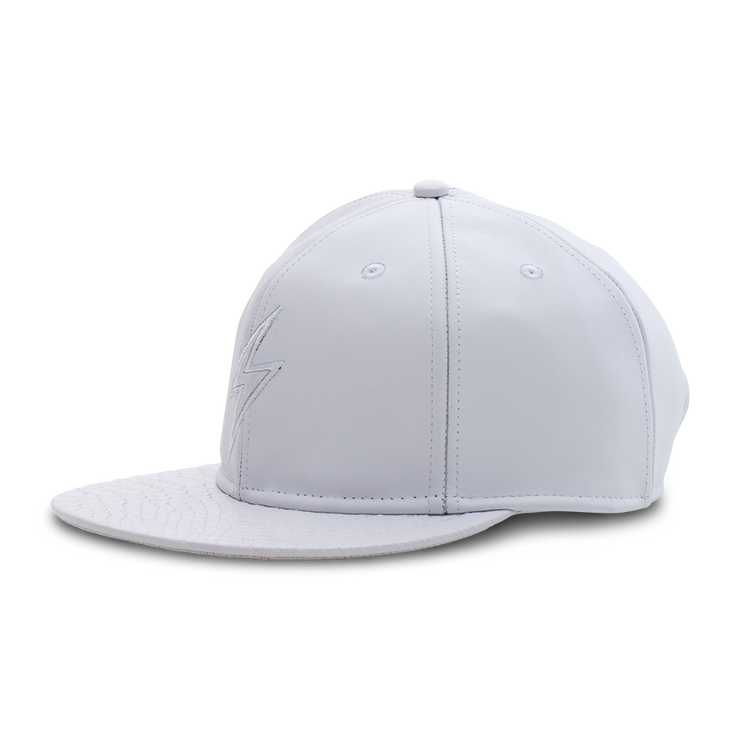 Rockertype Leather Baseball Hat Coke White
