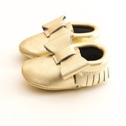 Ribbon Baby Leather Moccasins Gold Mine