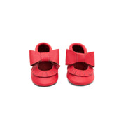 Mary Jane Leather Baby Moccasins Red