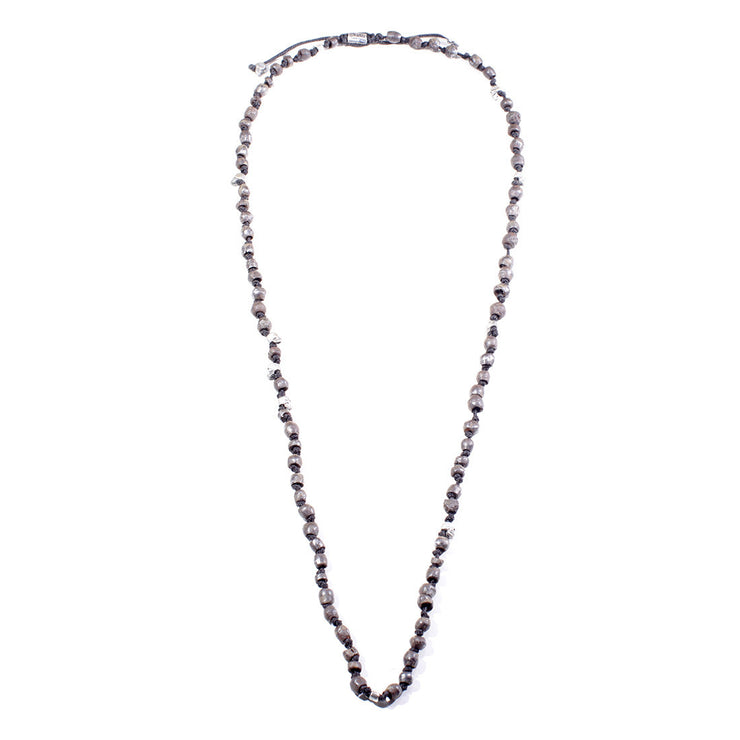 Hand-Knotted Iron & Silver Necklace.
